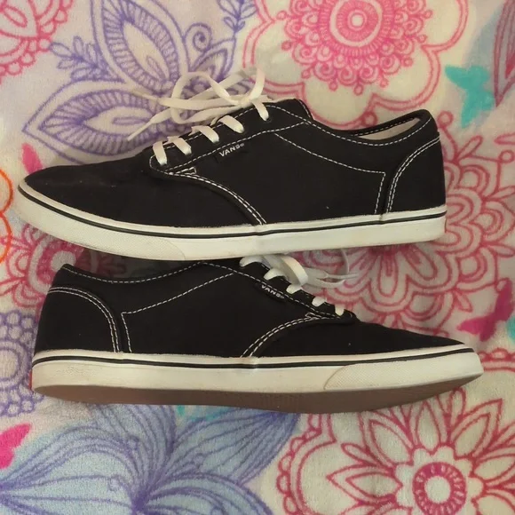 Vans Atwood Black and White Canvas Low Top Shoes Womens Size 9 - Picture 8 of 9